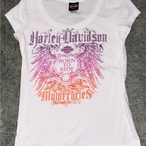 Harley-Davidson Kids Tee with Pink and Orange Graphic